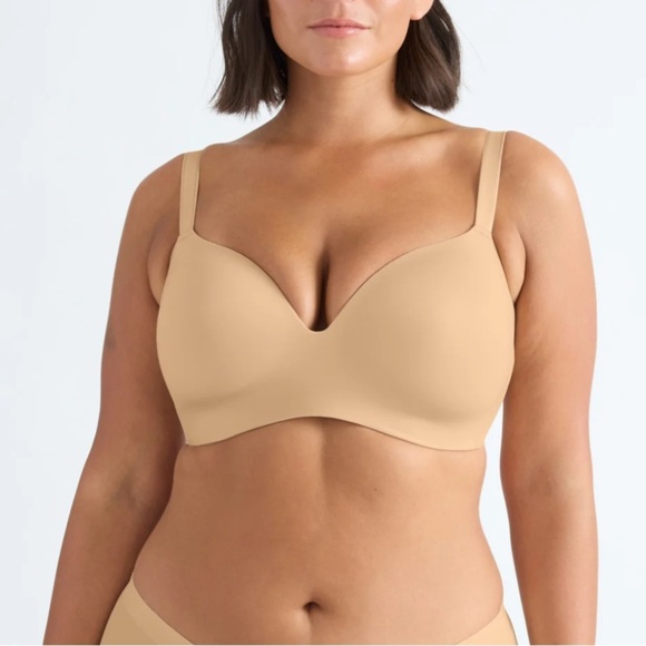 KNIX WingWoman Contour Bra 6+ Wireless Warm Sand Neutral Minimalist 32F 34E 34F - Picture 1 of 13